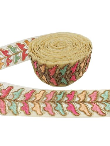 Sheer Gold Tissue Embroidered Trim, Decorative Trim, Trim By Yard